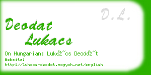 deodat lukacs business card